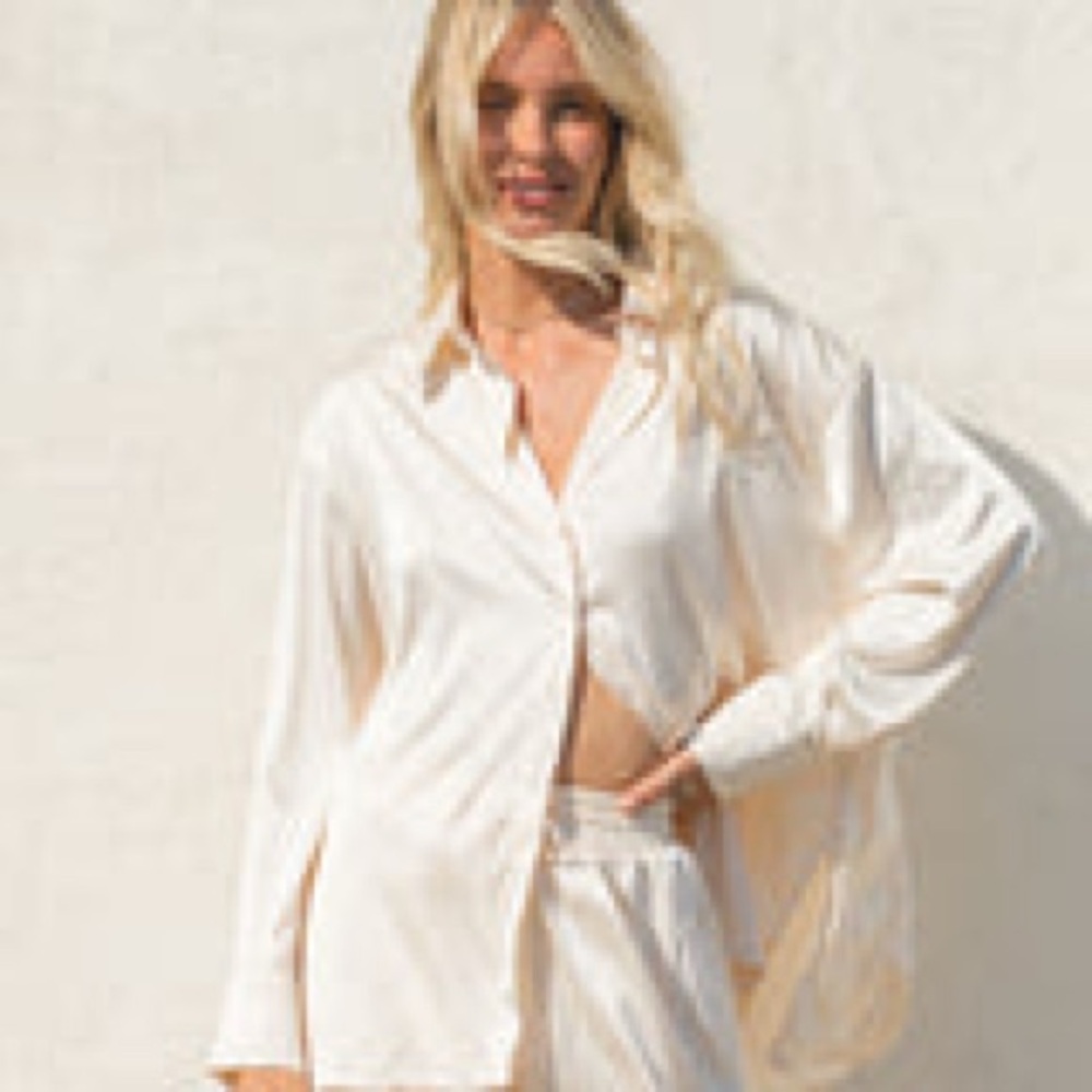 Margot silky button down set